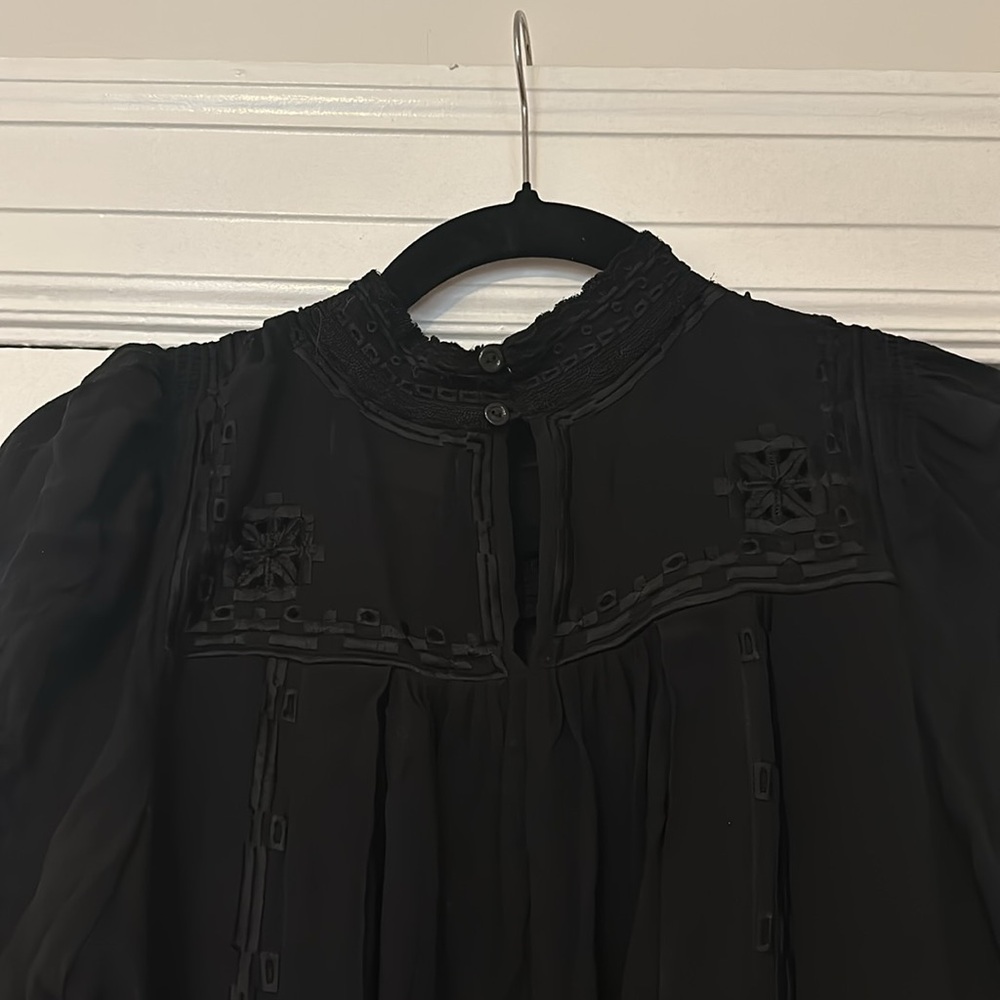 NWOT Isabel marant SZ M/38 high neck Maeva silk embroidered top - Picture 10 of 14